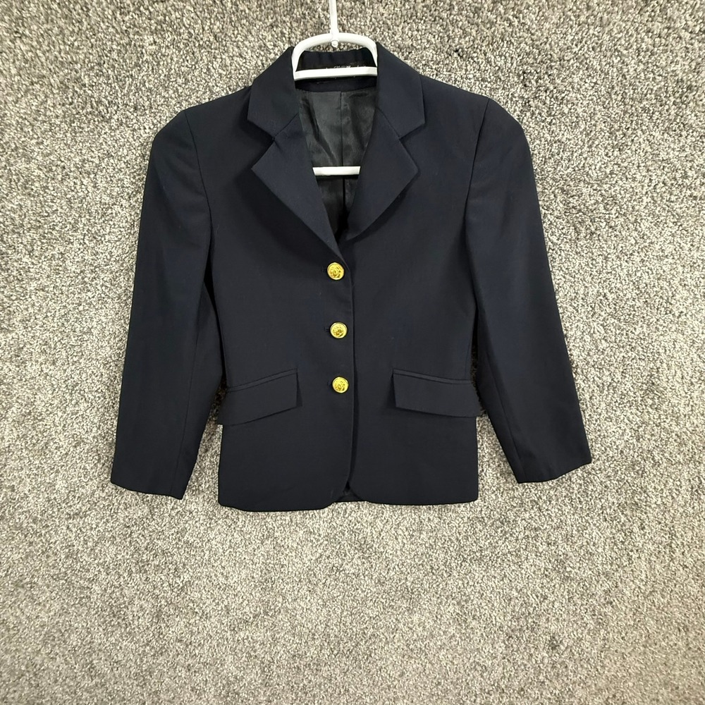 RJ Classics Essentials Wool Blend Equestrian Show Coat Navy Blue 12R Kids Blazer